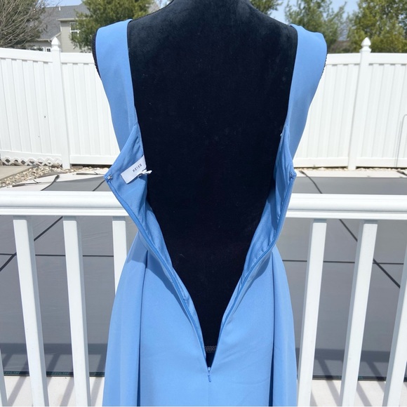 REISS Eri Fit And Flare Dress Deep Sky Blue Size 4 - Picture 7 of 11